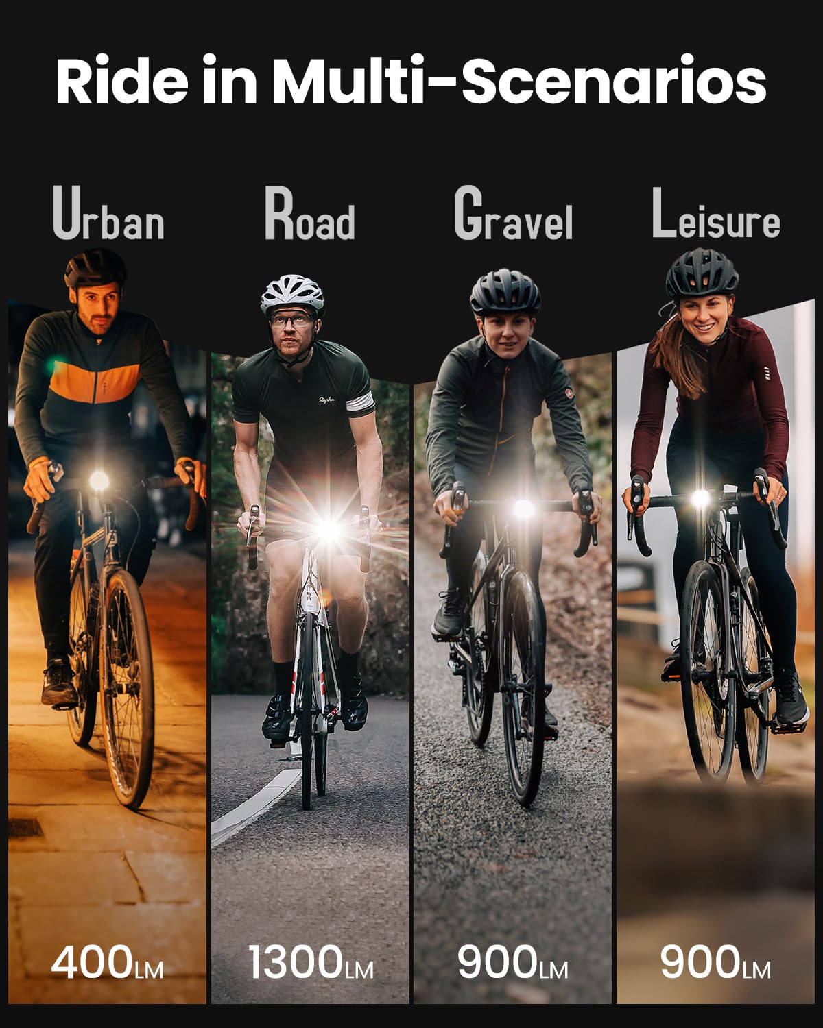 Magicshine HORI1300S & SEEMEE 150 MAG Bike Lights Front and Back, FTR LightSync One-Touch Control, 1300LM Front & 150LM Magnetic Rear Light, USB-C Rechargeable IPX6 Waterproof for Night Riding