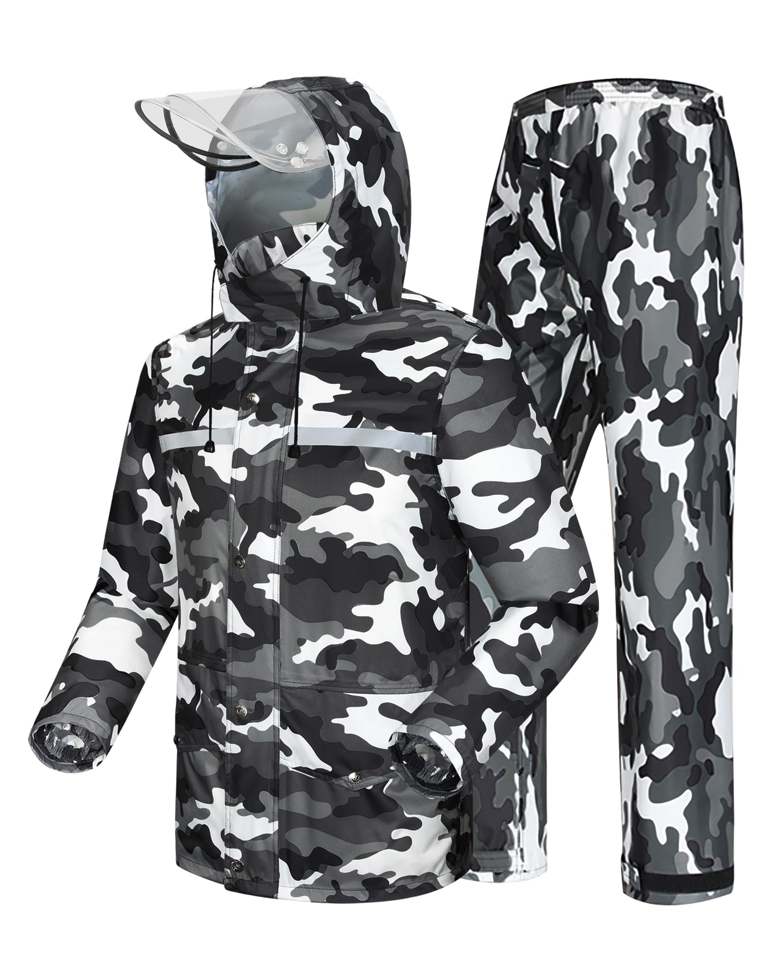iCreek Rain Suit Waterproof Hi Vis Raincoat Reflective Rain Gear Unisex