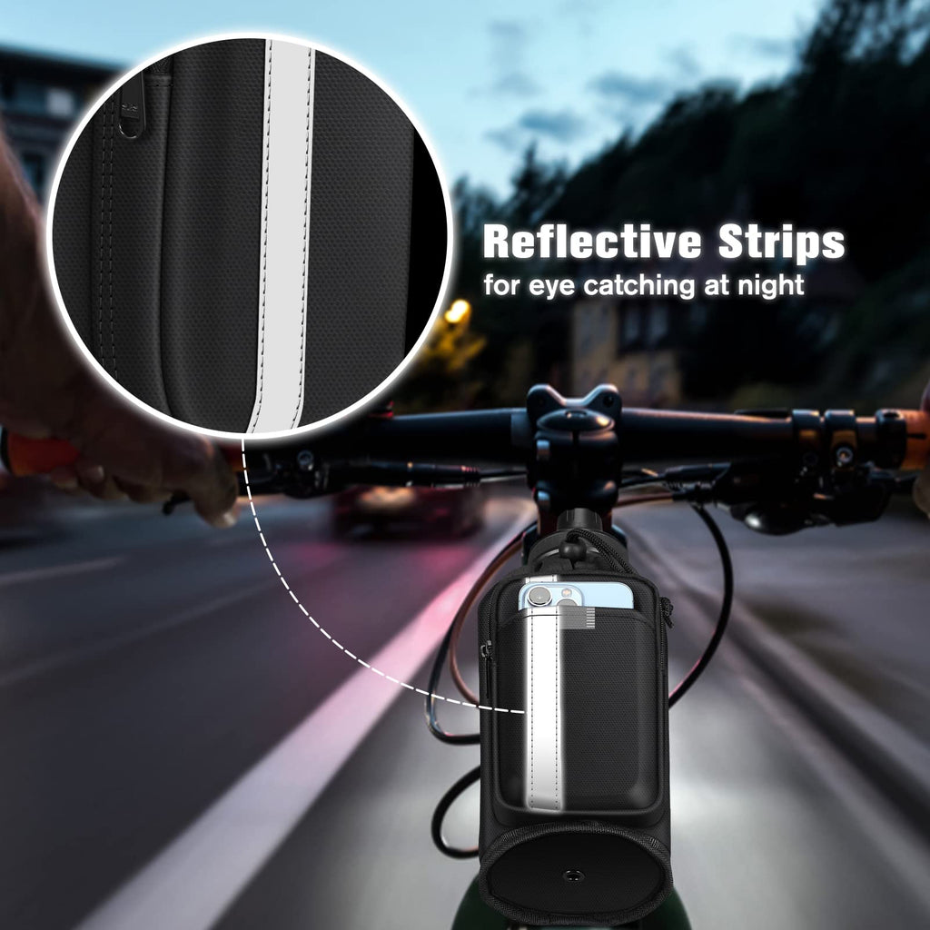 FINPAC Universal Bike Cup Holder with Phone Pockets