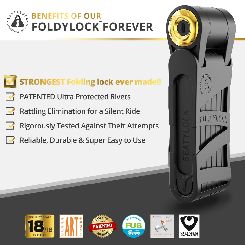 Seatylock Folding Bike Lock, High Security Sold Secure Gold Certified