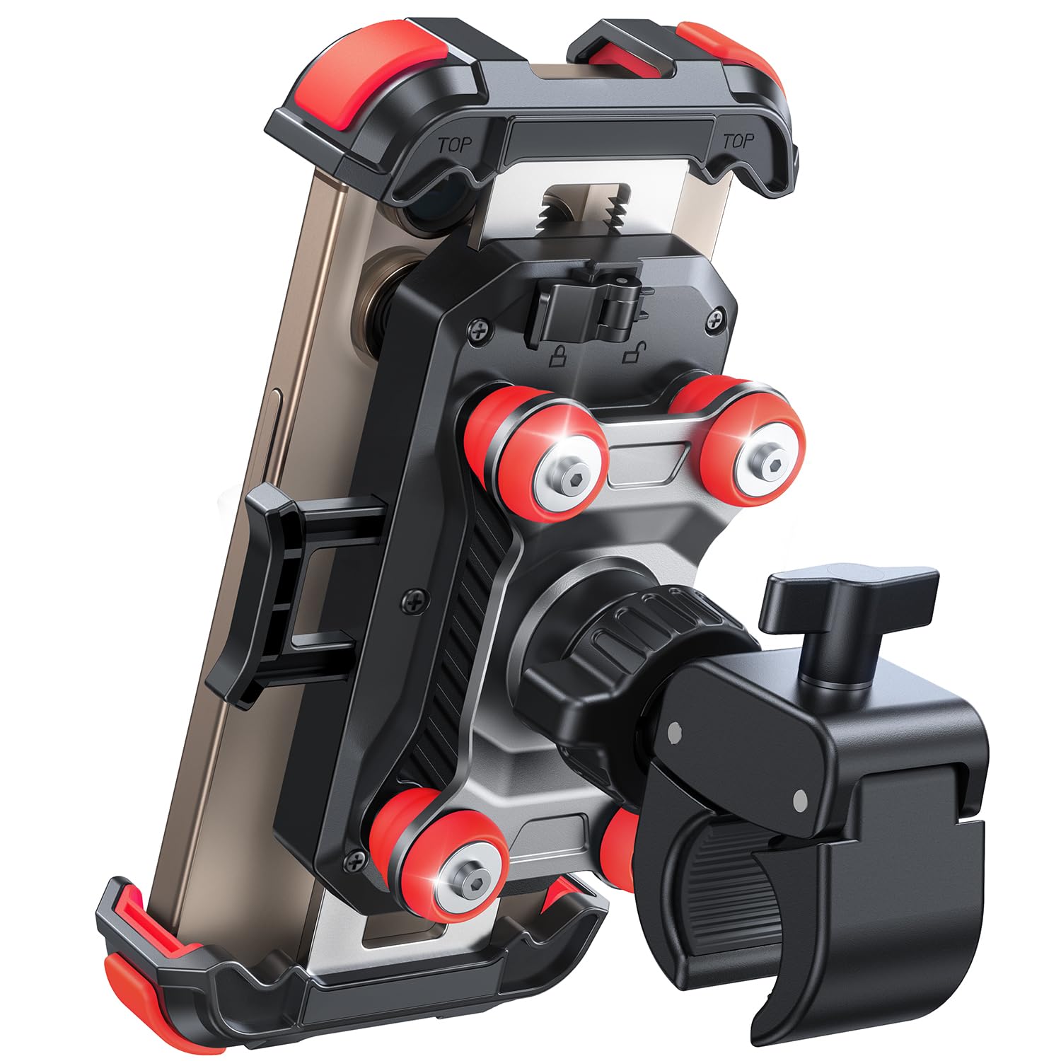 JOYROOM Motorcycle Phone Mount, [Dual Vibration Dampener] Phone Holder for Motorcycle Handlebar Bike Phone Mount for All 4.7-7 inch Phones, Motorcycle Accessories for iPhone Samsung