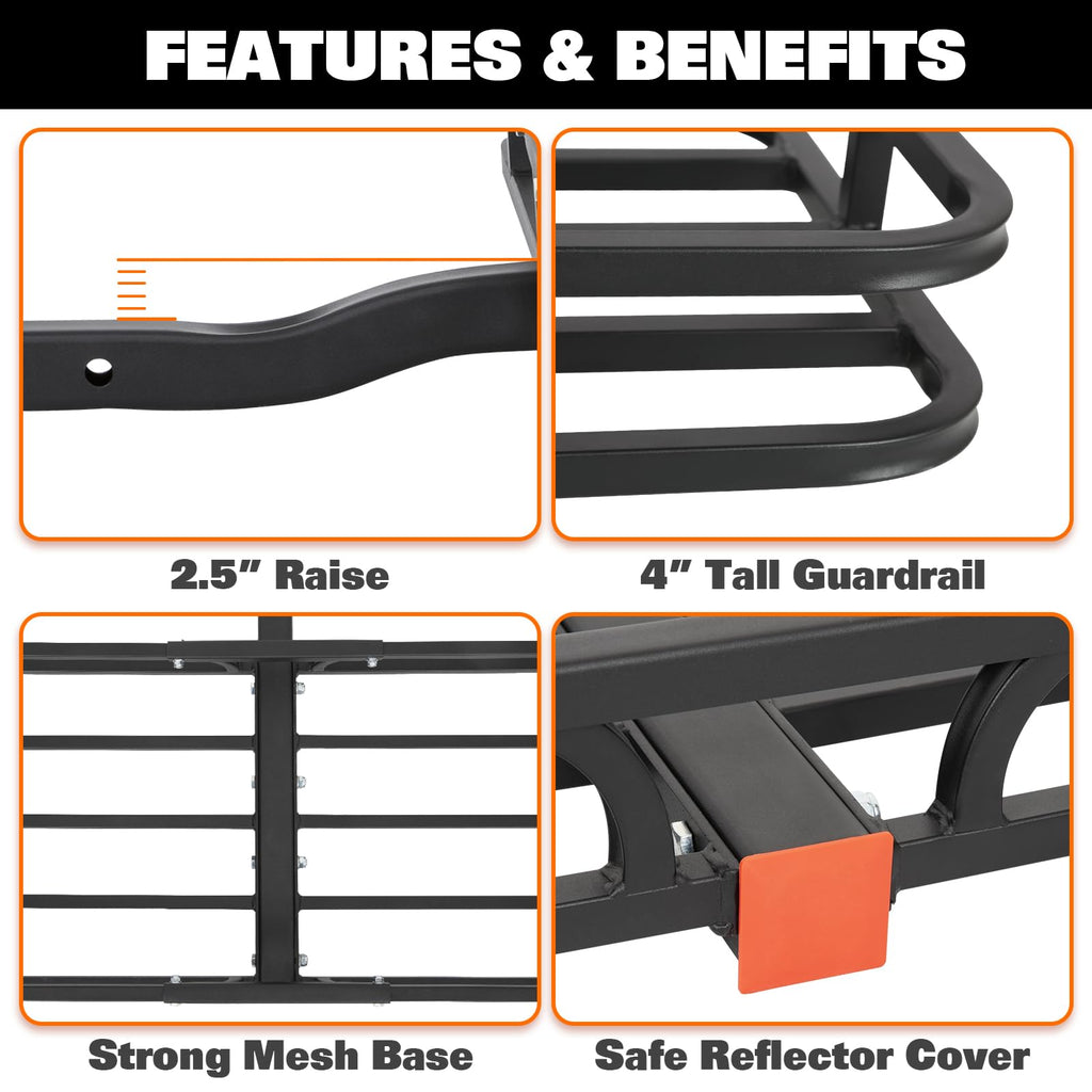 WEIZE Cargo Rack Basket Roof Hitch Mount