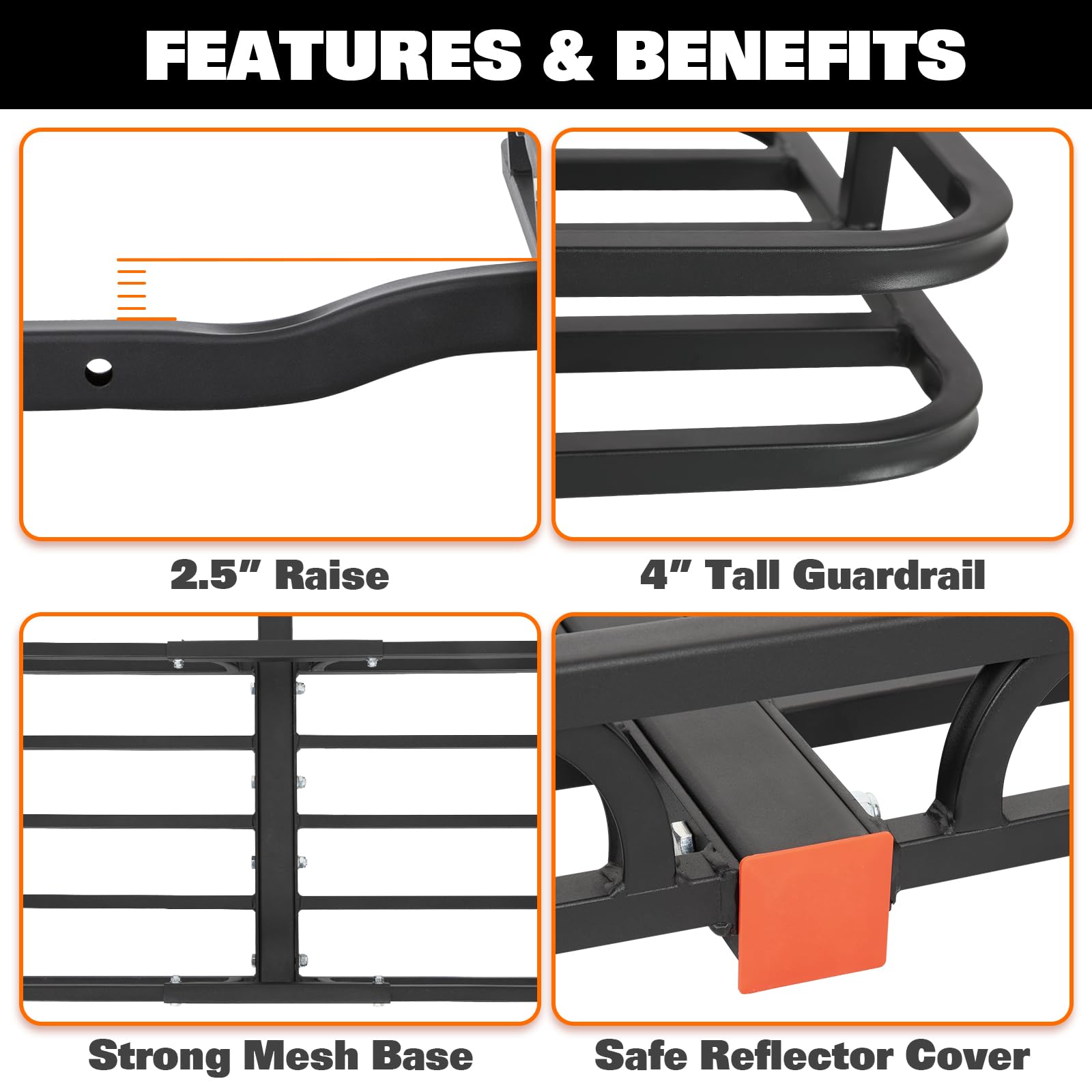 WEIZE Cargo Rack Basket Roof Hitch Mount