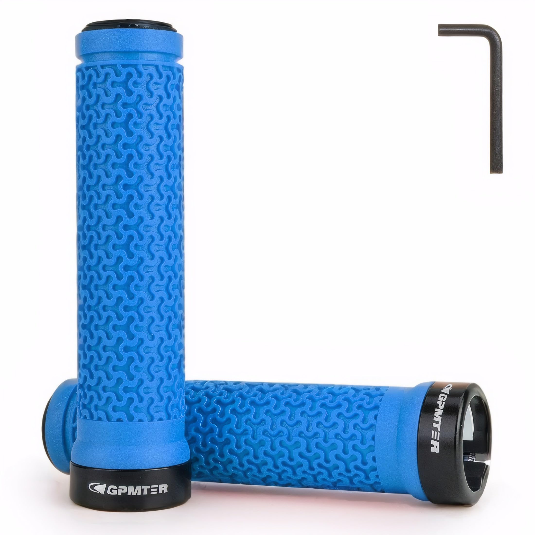 GPMTER Bike Handlebar Grips, Single Lock on Bicycle Handle Bar, for BMX, Mountain, MTB, Beach Cruiser, Scooter, Folding Bike, Soft Non-Slip-Rubber Hand Grip Comfortable Ergonomic