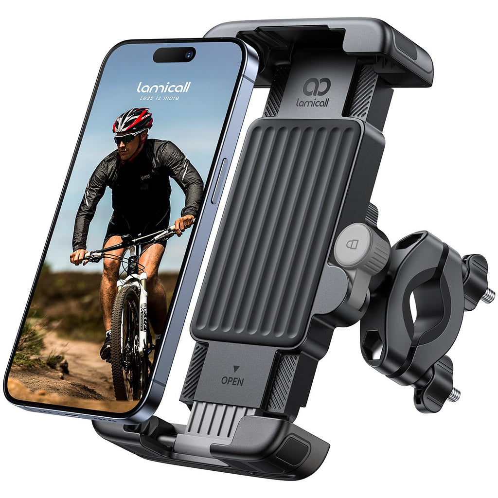 Lamicall Bike Motorcycle Phone Mount - [1s Quick Lock] for 6-7.2" Phones