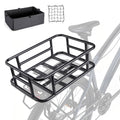 Rear Bike Basket, Bike Rear Rack with Pu Waterproof Line, Heavy Duty Bicycle Basket, Metal Cargo Bike Basket Bike Rear Rack for Most Bikes