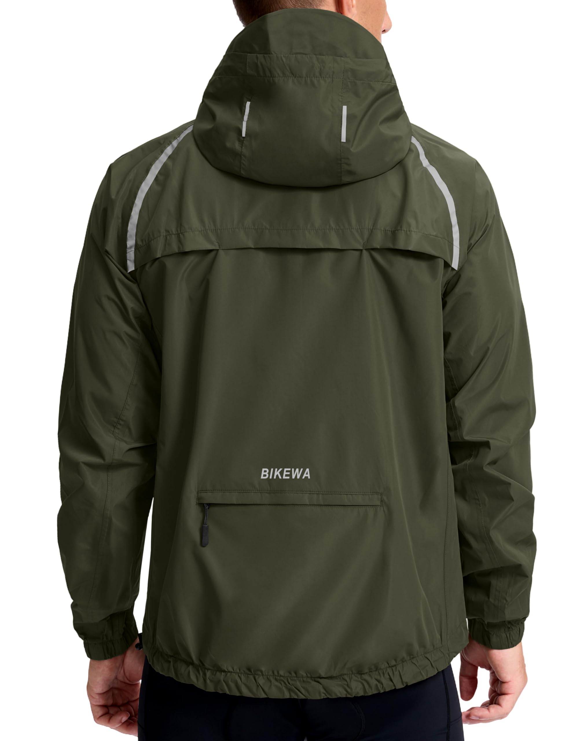 Bikewa Men's Cycling Rain Jackets Waterproof Running Bike Windbreaker Lightweight Packable Hooded Jacket