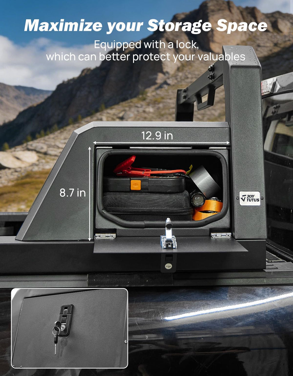 JOYTUTUS Roll Bar with Cargo Basket or Storage Lock Boxes