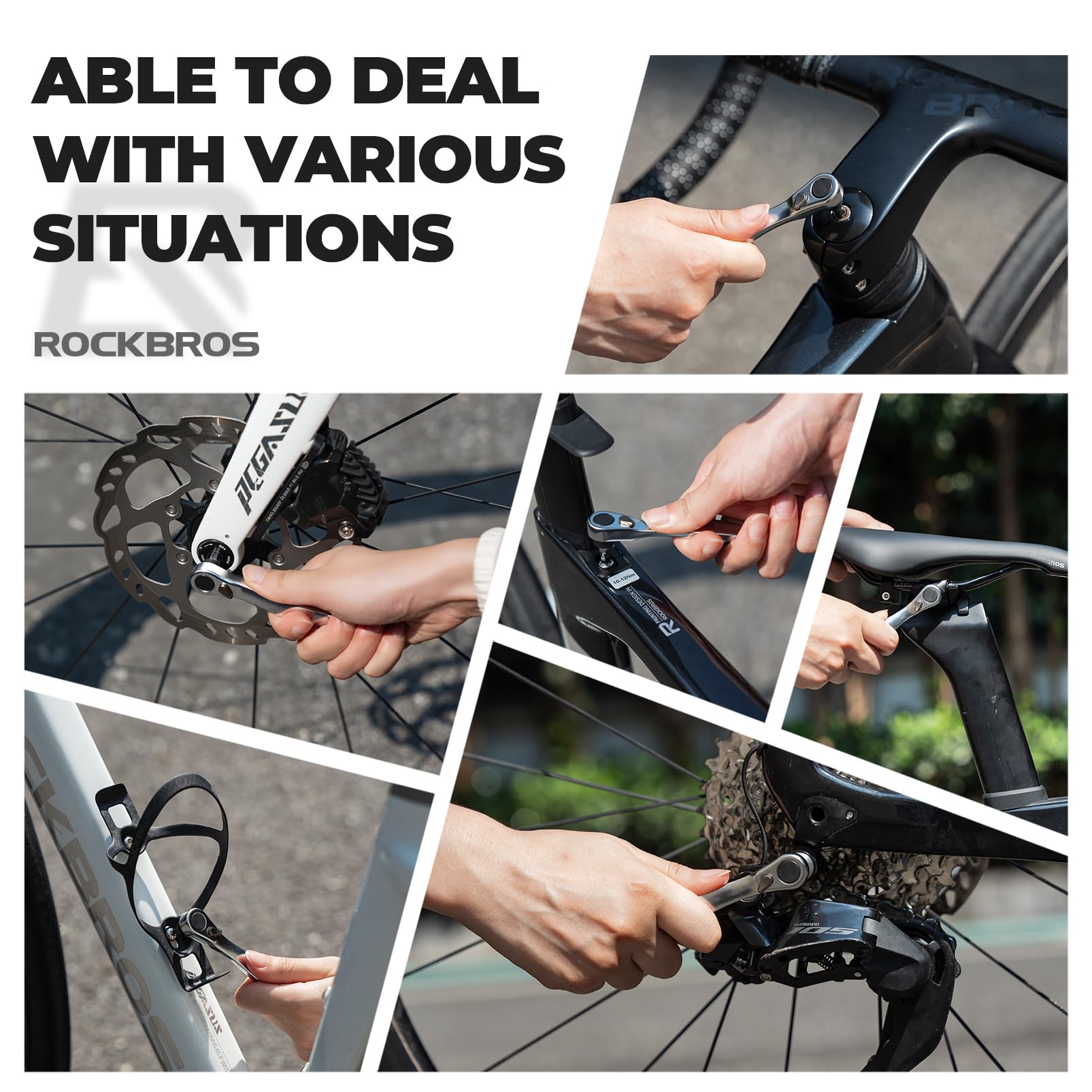 ROCKBROS Portable Bike Tool Kit with Ratchet & Tire Levers
