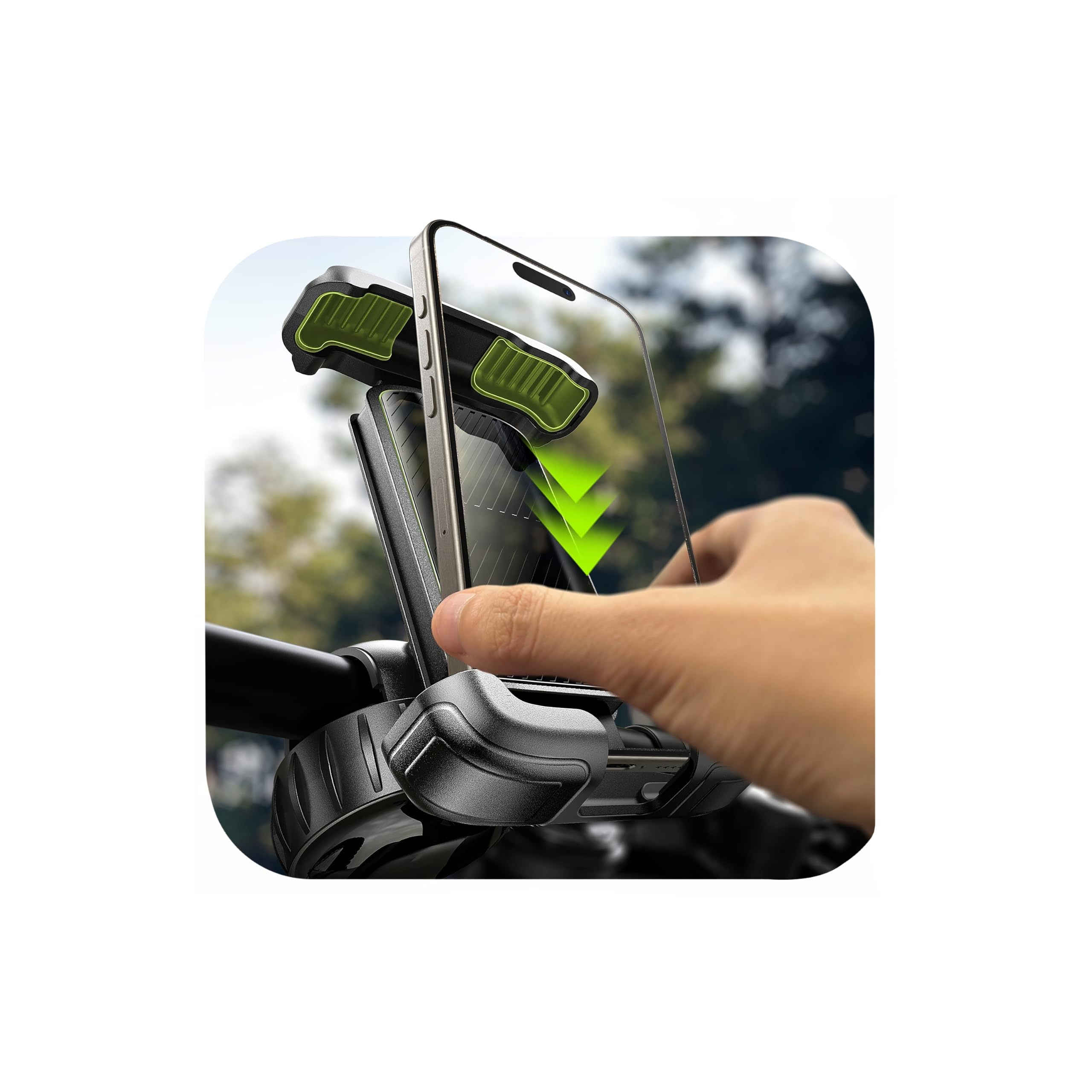 LISEN Bike Phone Holder, [Super Easy Install] Motorcycle Phone Mount Ebike Accessories Bicycle Handlebar Holder Mount Gifts for Adults Kids Men Mountain Mini Bike Scooter Gear Accessories