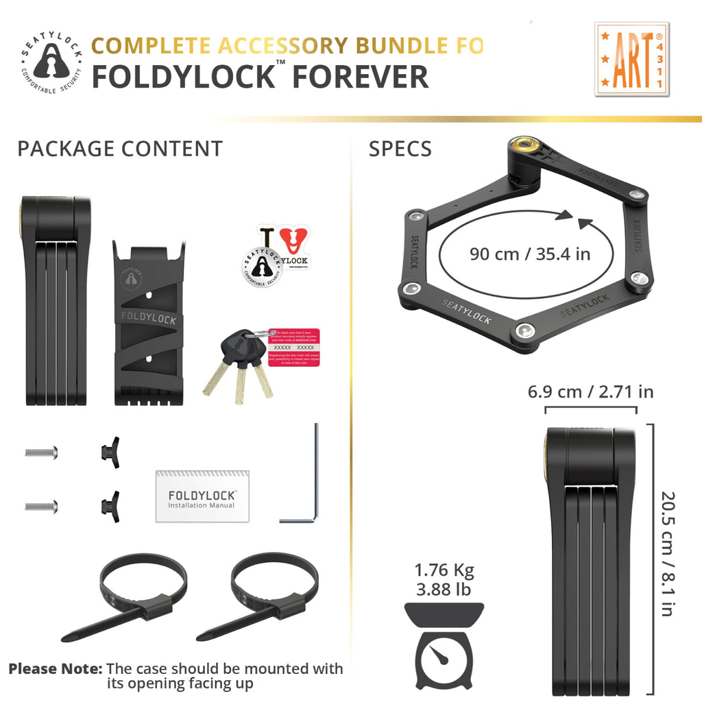 Seatylock Folding Bike Lock, High Security Sold Secure Gold Certified