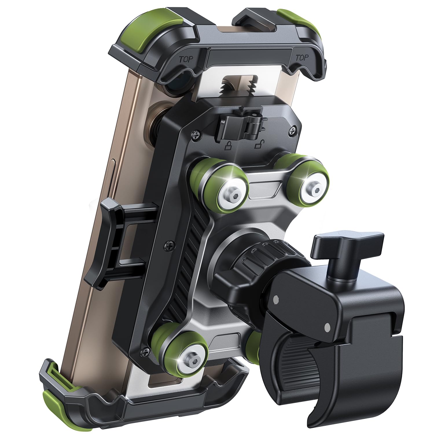 JOYROOM Motorcycle Phone Mount, [Dual Vibration Dampener] Phone Holder for Motorcycle Handlebar Bike Phone Mount for All 4.7-7 inch Phones, Motorcycle Accessories for iPhone Samsung