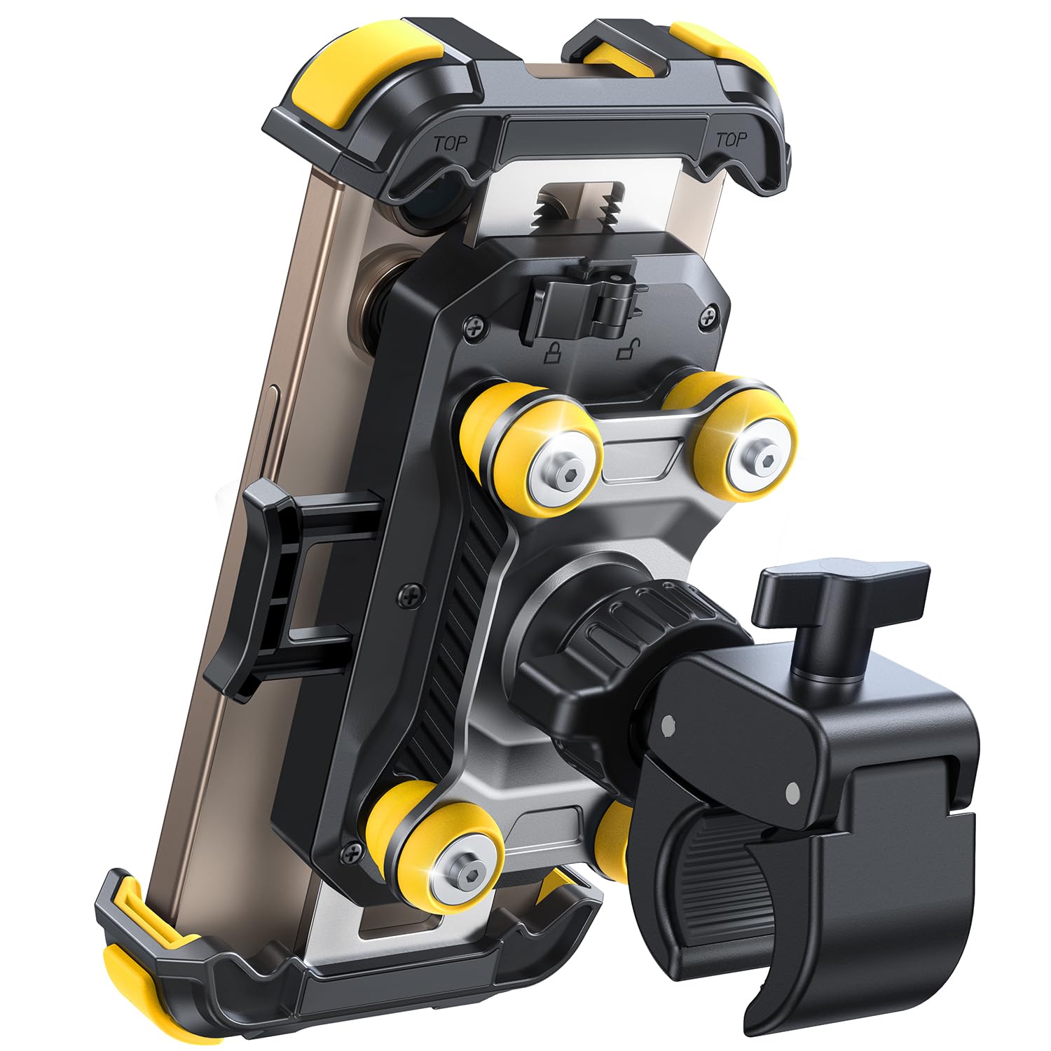 JOYROOM Motorcycle Phone Mount, [Dual Vibration Dampener] Phone Holder for Motorcycle Handlebar Bike Phone Mount for All 4.7-7 inch Phones, Motorcycle Accessories for iPhone Samsung