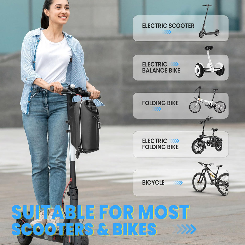 GXCROR 2L Waterproof Electric Scooter Handlebar Bag