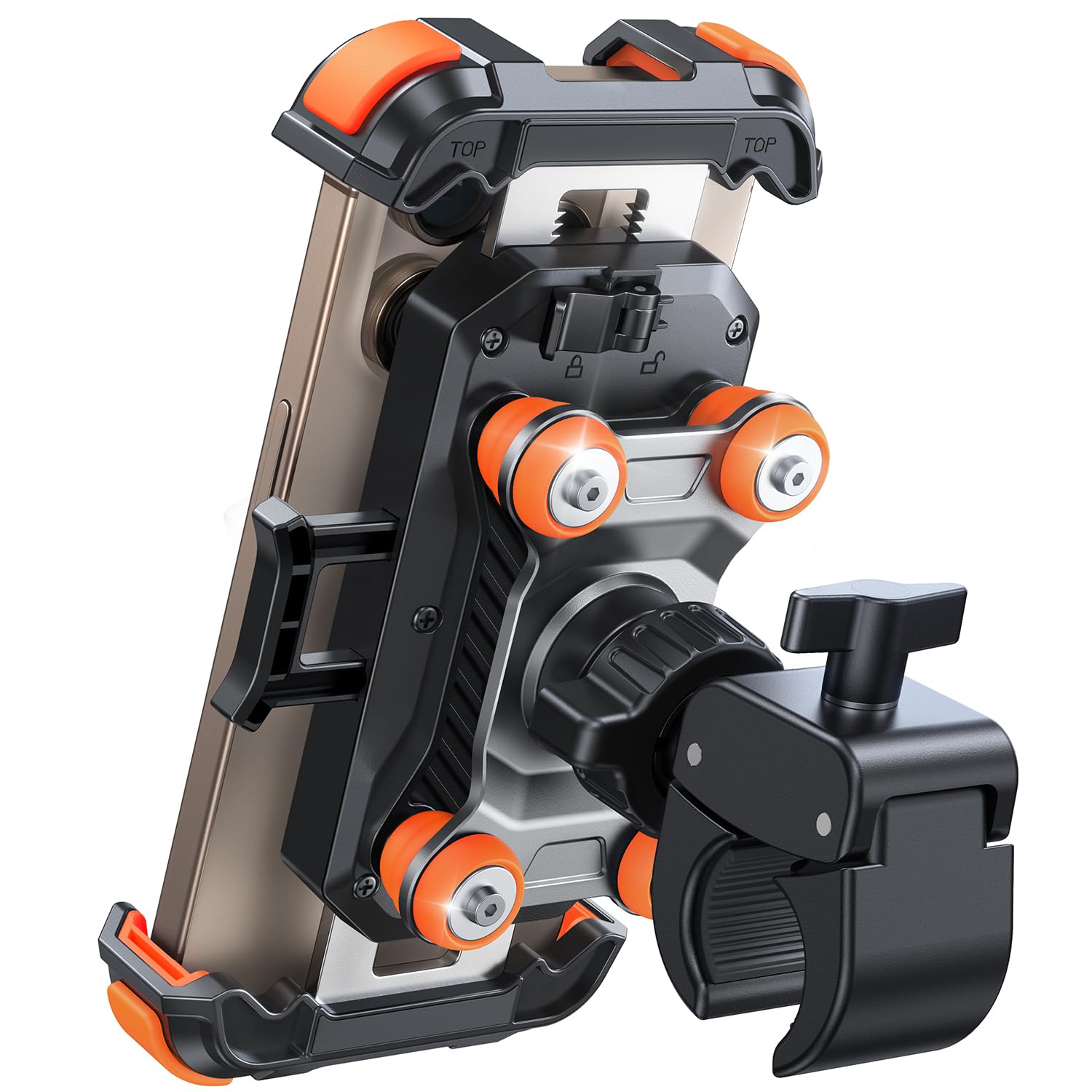 JOYROOM Motorcycle Phone Mount, [Dual Vibration Dampener] Phone Holder for Motorcycle Handlebar Bike Phone Mount for All 4.7-7 inch Phones, Motorcycle Accessories for iPhone Samsung