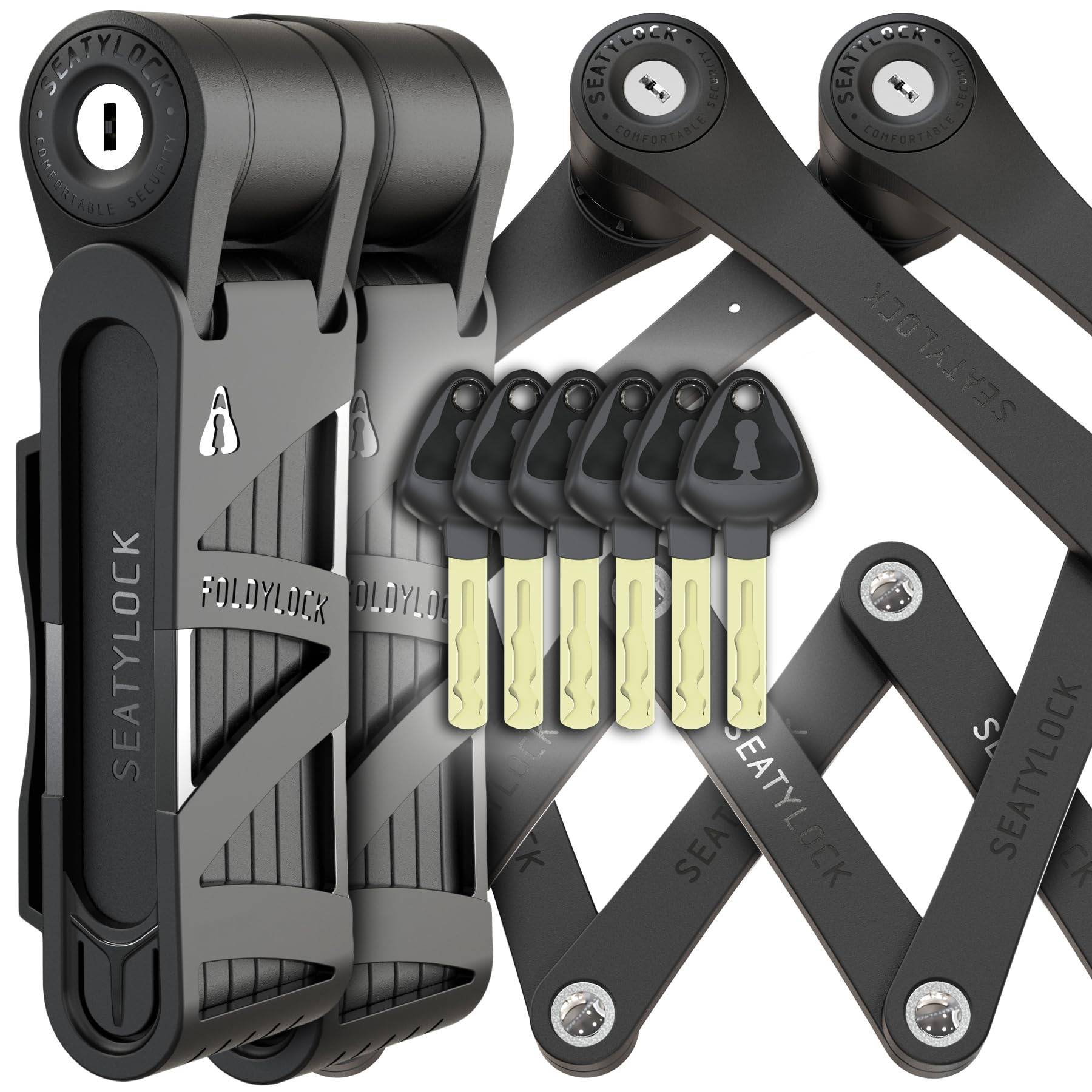Seatylock FoldyLock Compact Lightweight Patented Folding Bike Lock 33.5 in
