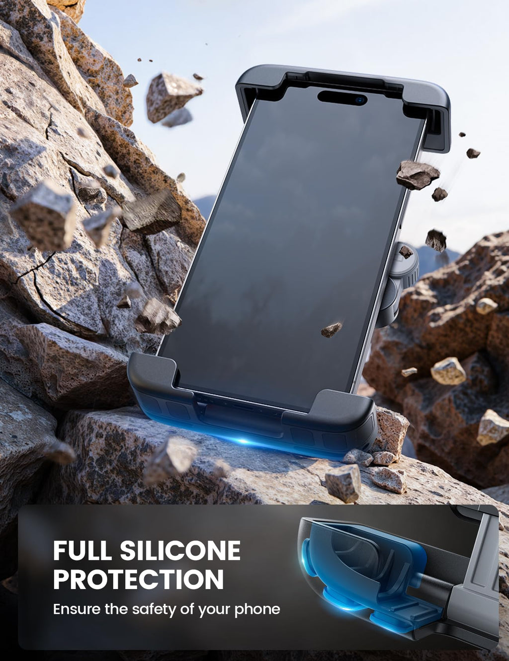 Lamicall Bike Motorcycle Phone Mount - [1s Quick Lock] for 6-7.2" Phones