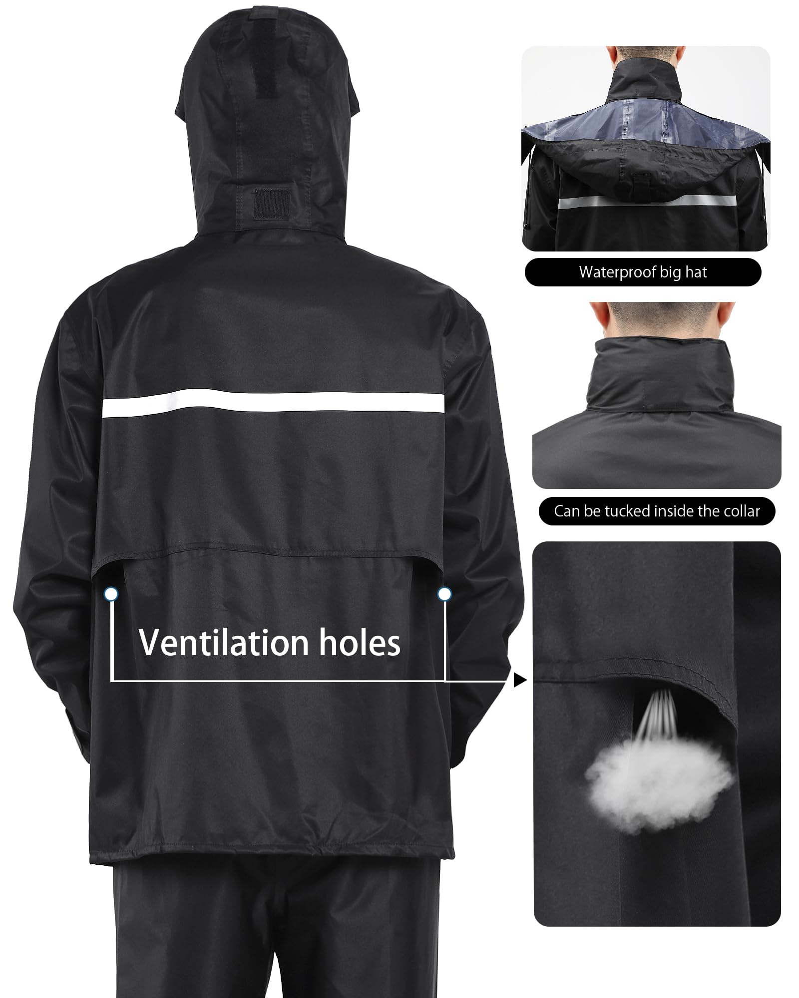 iCreek Rain Suit Waterproof Hi Vis Raincoat Reflective Rain Gear Unisex
