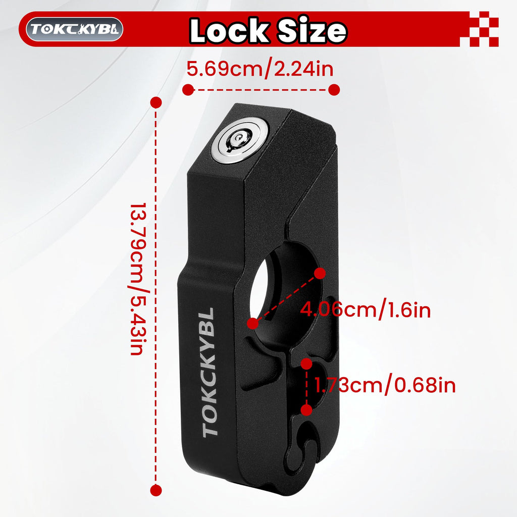 TOKCKYBL Motorcycle Lock, Heavy Duty Anti Theft Helmet, Brake and Handlebar Lock, Universal for Motorcycles, ATVs, Dirt Bikes, Mopeds，Scooters