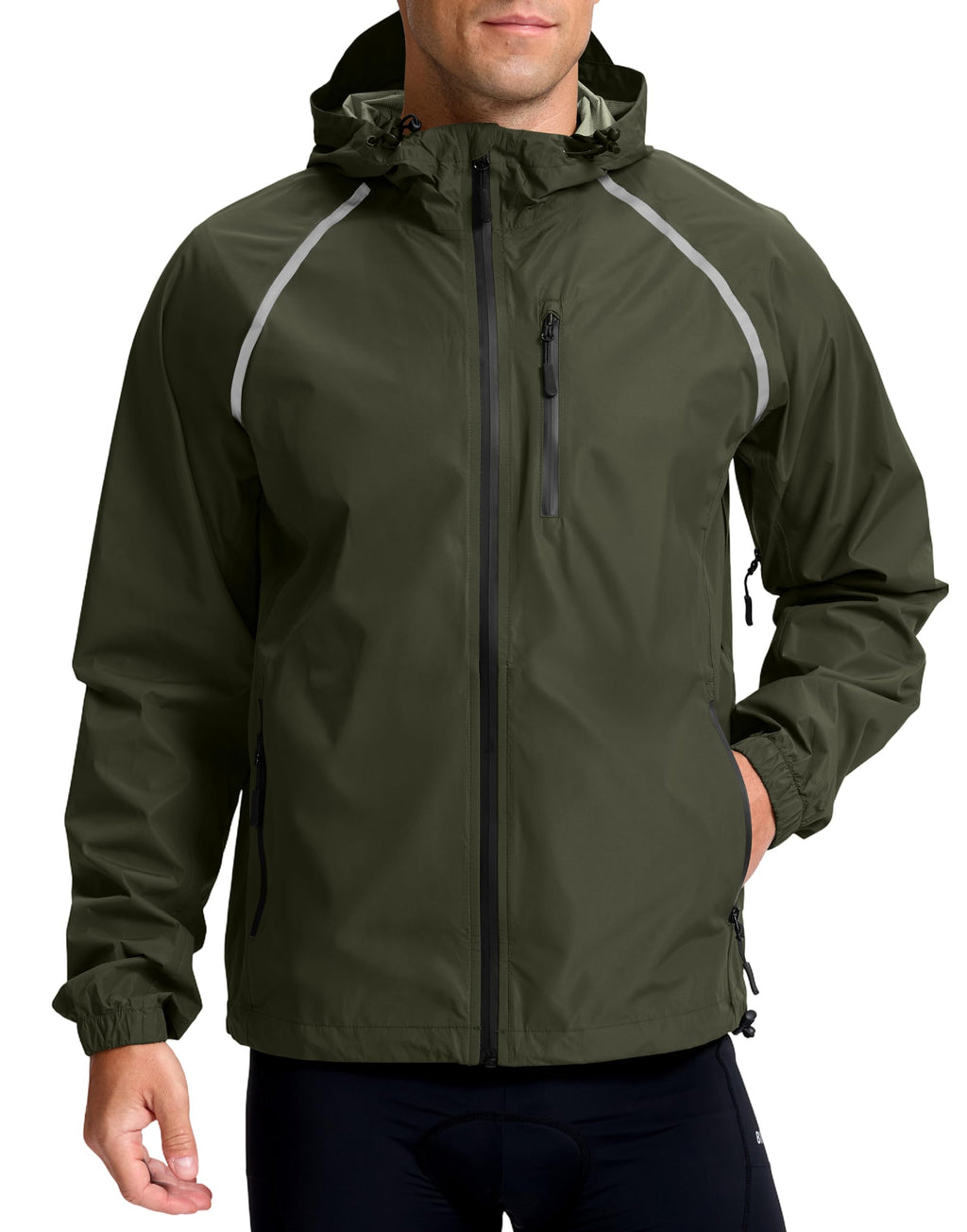 Bikewa Men's Waterproof Packable Cycling Rain Jacket