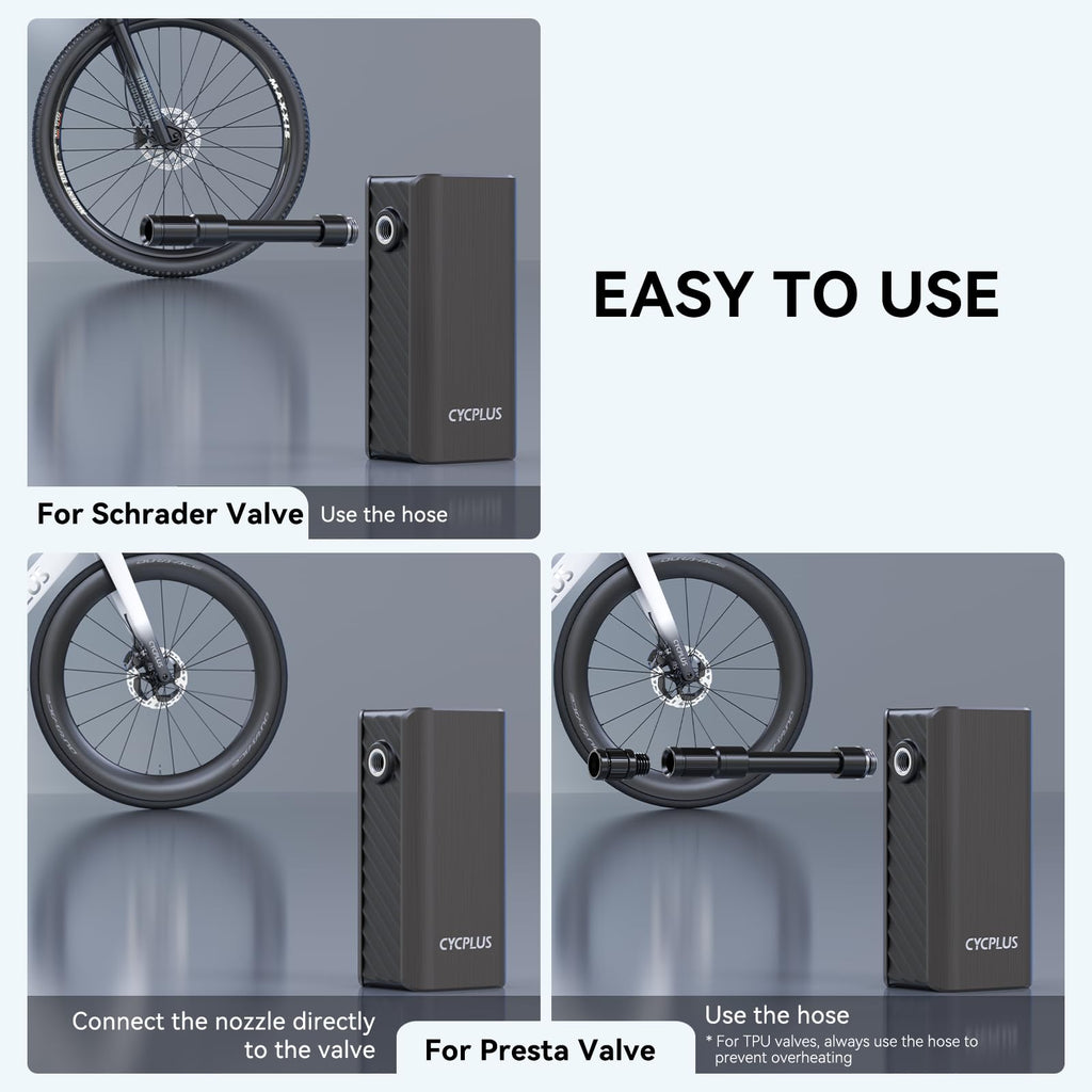CYCPLUS Electric Bike Pump, A3Mini, 120 PSI, Brushless Motor, with Display
