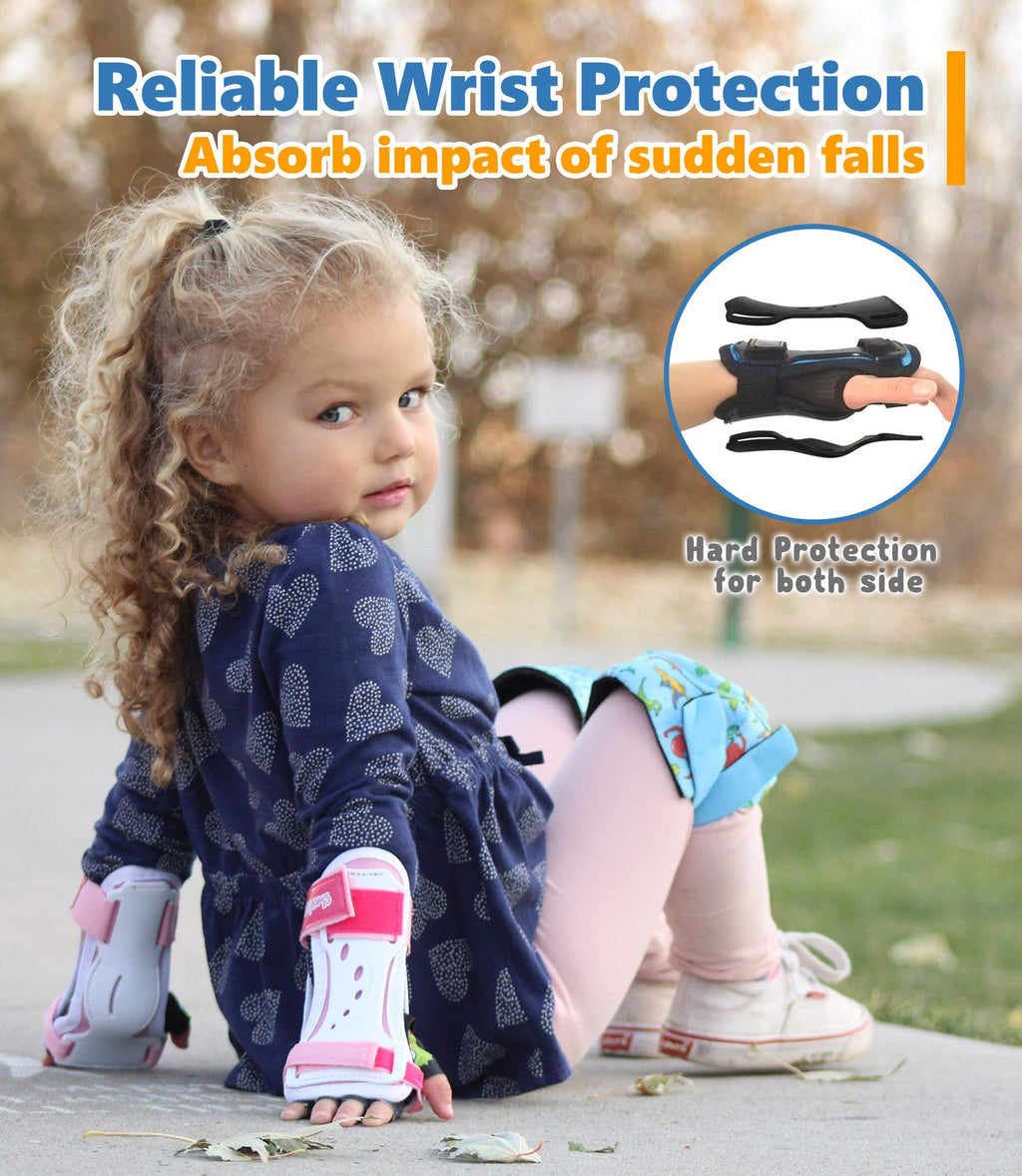Simply Kids BUNDLE: Knee Pads, Elbow Pads, Bike Gloves and Wrist Guards for Child Boy Girl Toddler I One Set for All Sports Roller-Skating Balance Bike Skateboard