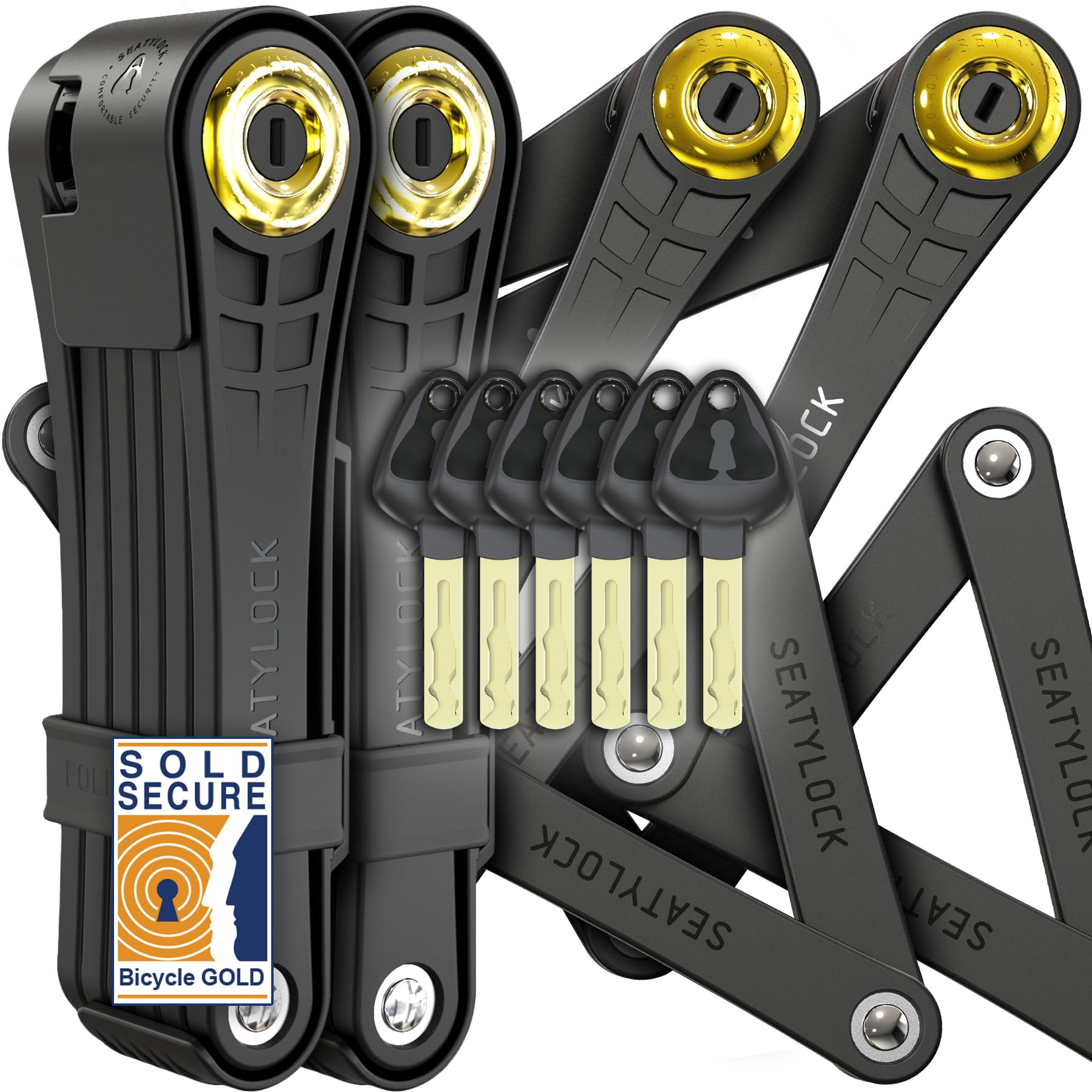 Seatylock Folding Bike Lock, High Security Sold Secure Gold Certified