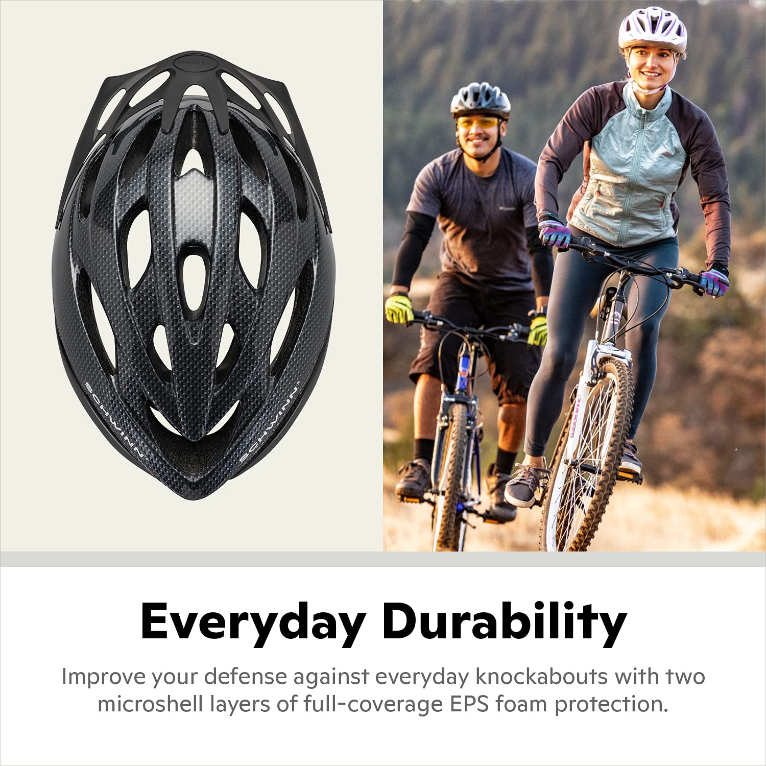 Schwinn Thrasher Helmet for Adults, Size 58-62 cm for Riders Ages 14+, Microshell, Adjustable Dial & Straps, Interior Padding, Air Vents, Visor, Adult Bike Helmet