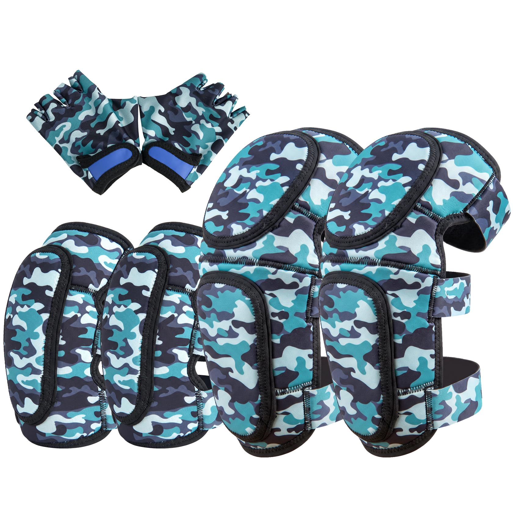 Soft-Style Kids Protective Gear Knee & Elbow Pads with Bike Gloves