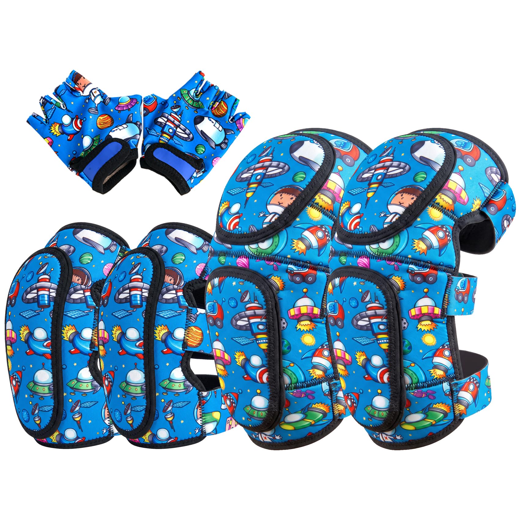 Soft-Style Kids Protective Gear Knee & Elbow Pads with Bike Gloves