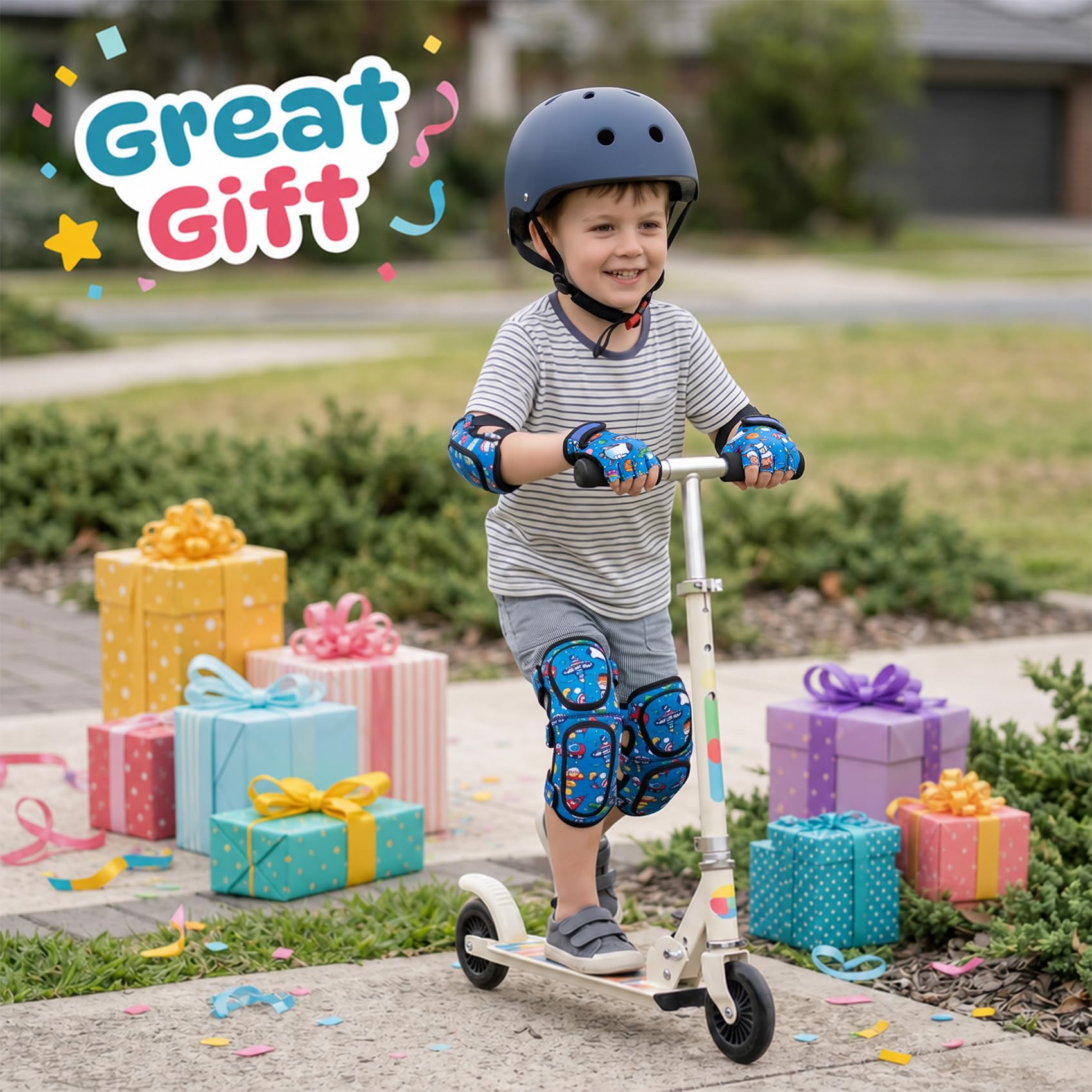 Soft-Style Kids Knee & Elbow Pads with Cycling Gloves