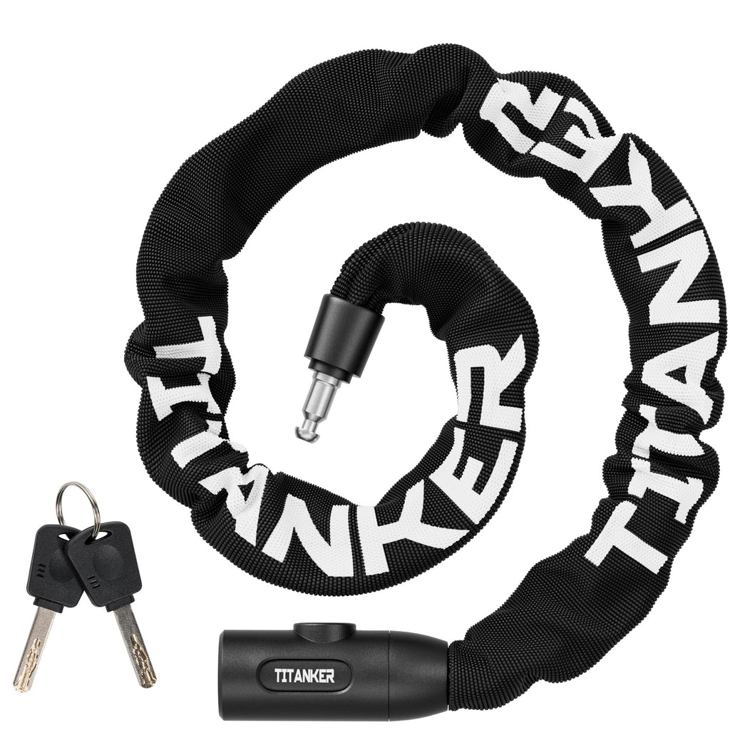 Titanker Heavy Duty Bicycle Lock Chain with Keys - 3 Feet Anti-Theft Lock for Bikes, Motorcycles, Doors, Gates, Fences, Grills (6mm Thick)