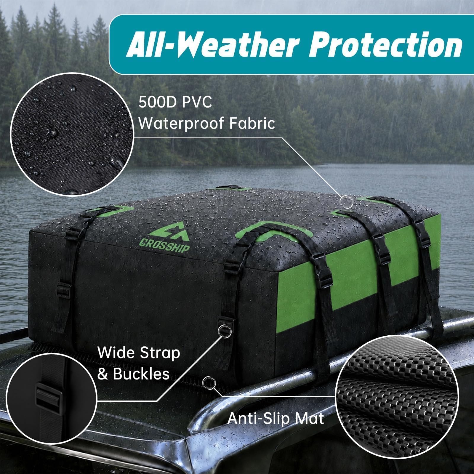 CROSSHIP 20 Cubic Feet Car Roof Bag and Basket