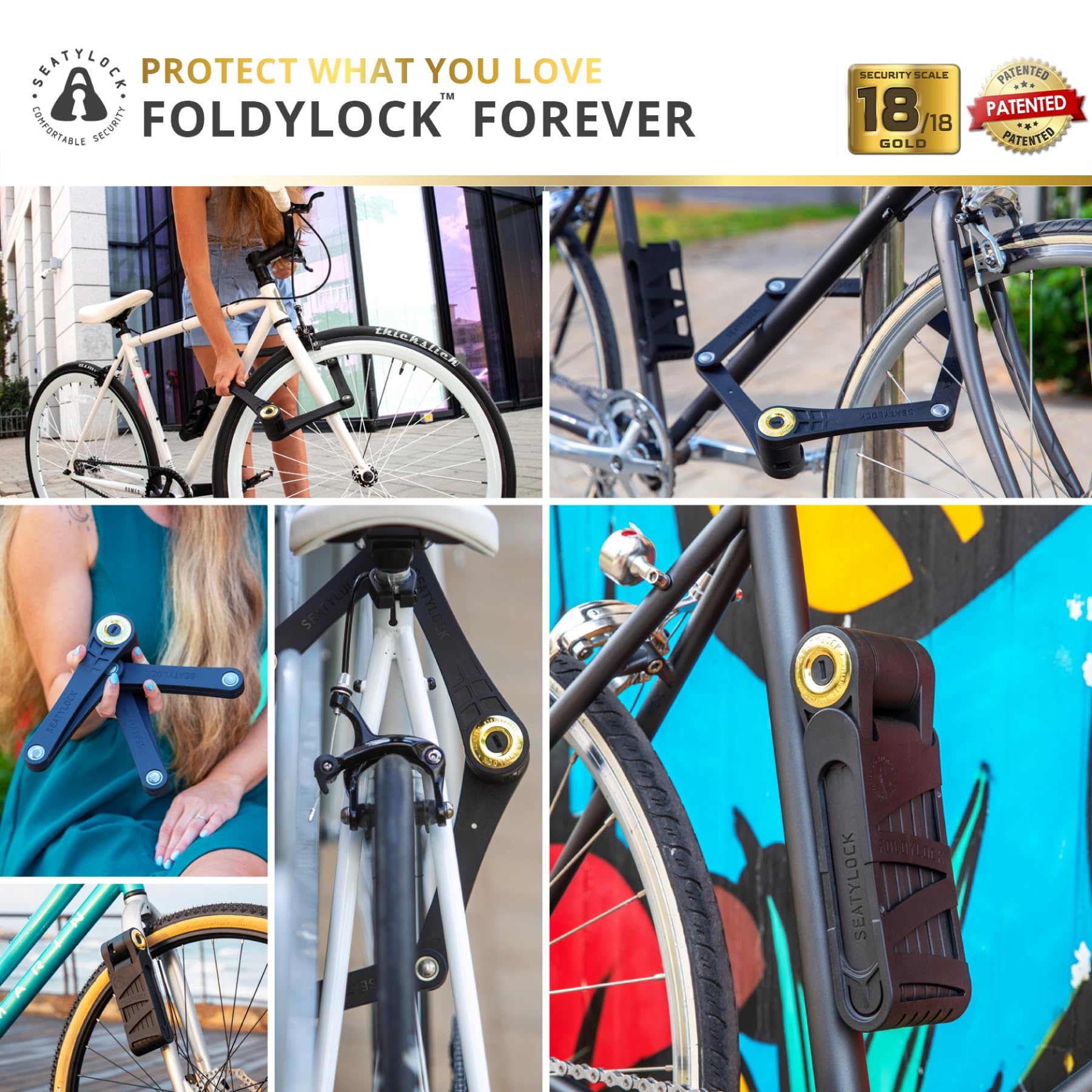 Seatylock Folding Bike Lock, High Security Sold Secure Gold Certified