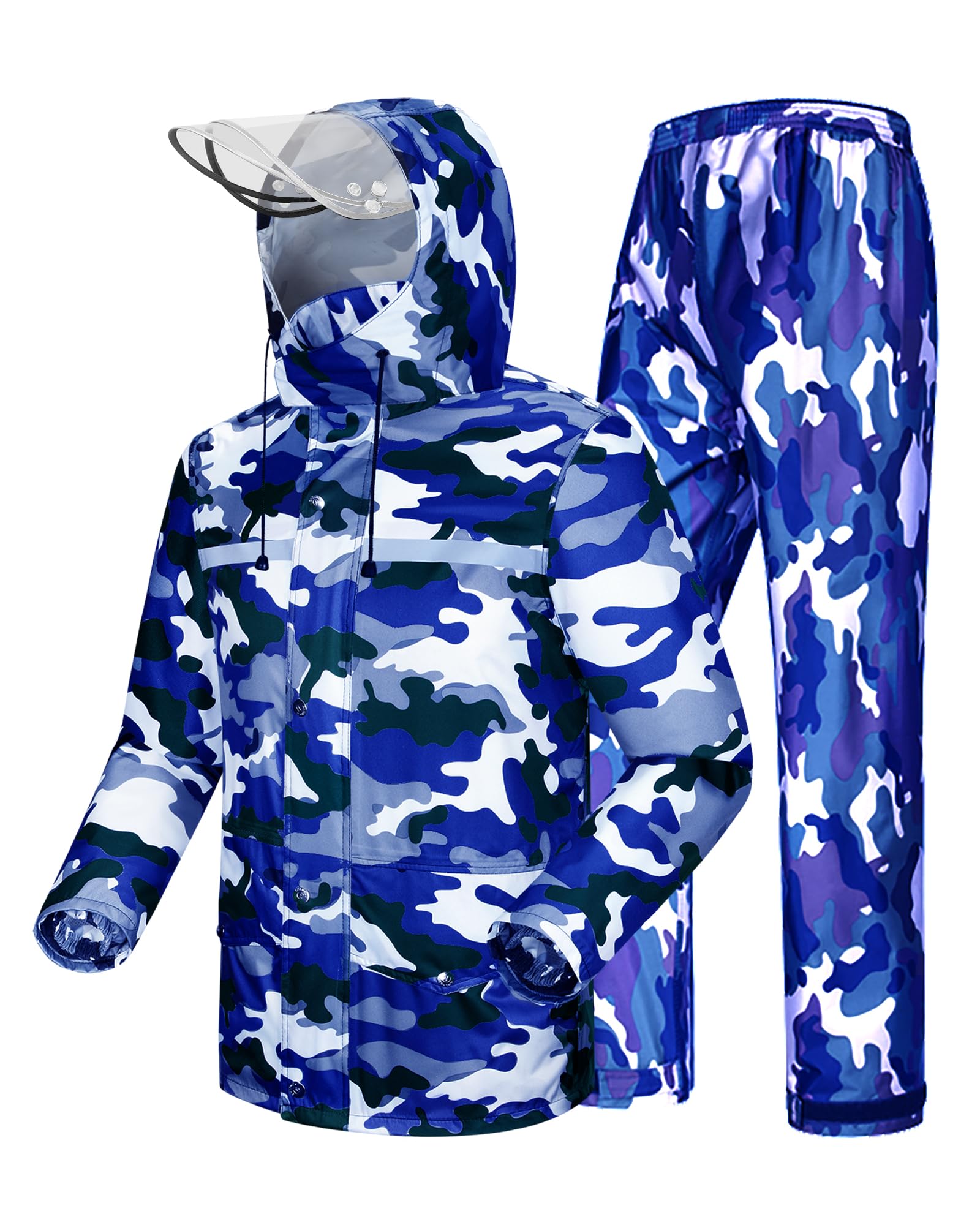 iCreek Rain Suit Waterproof Hi Vis Raincoat Reflective Rain Gear Unisex