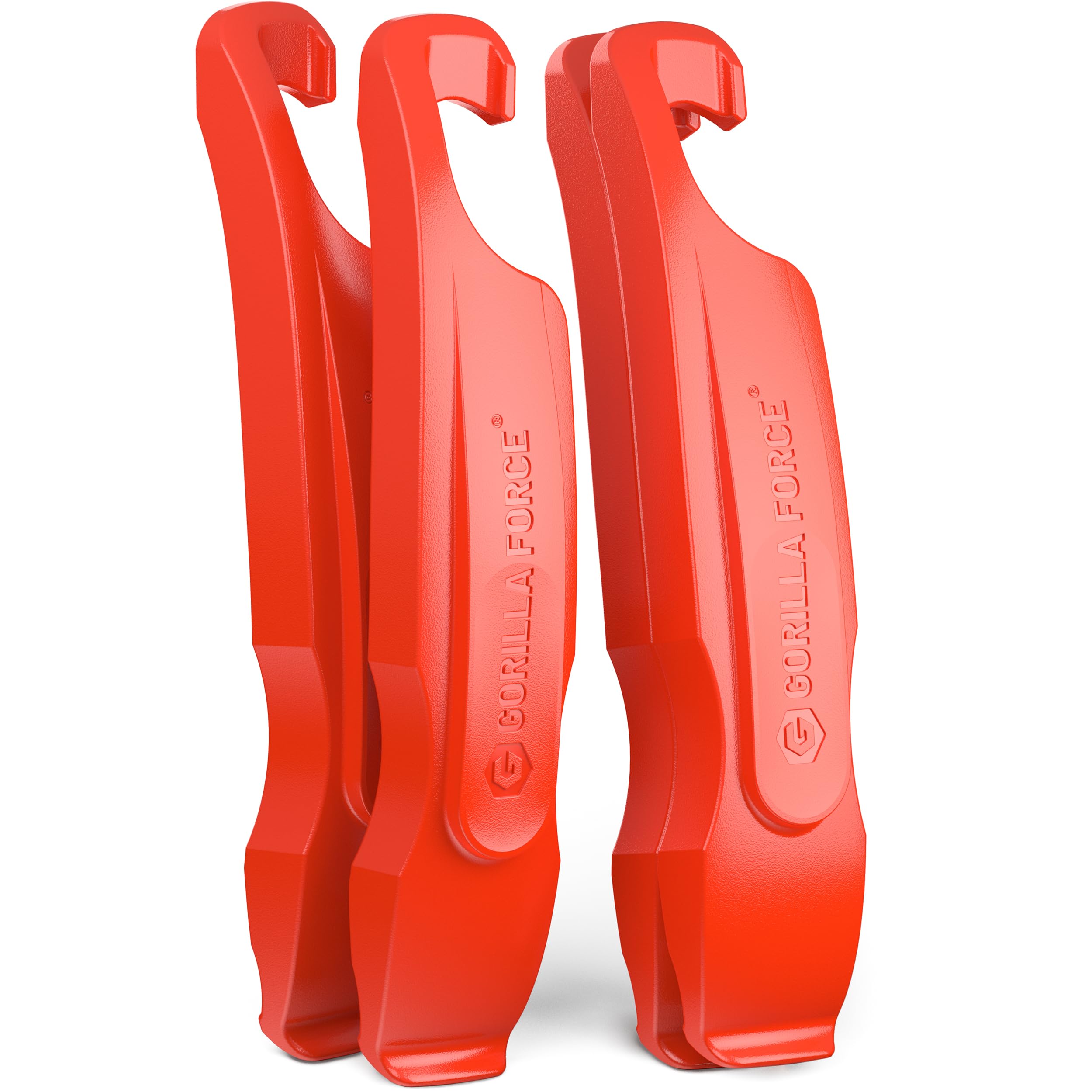 Gorilla Force Bike Tire Levers Set, Easy-to-Use Bicycle Tire Levers Tool Set for Removal, Changing, and Repair – Strong No-Scratch Plastic for Road, MTB, and Mountain Kits (Lava Red)