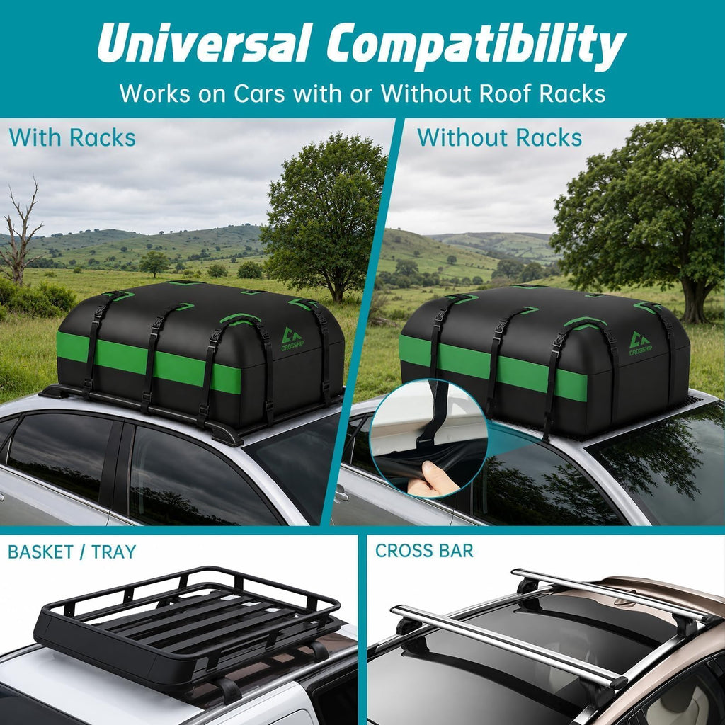 CROSSHIP 20 Cubic Feet Car Roof Bag and Basket