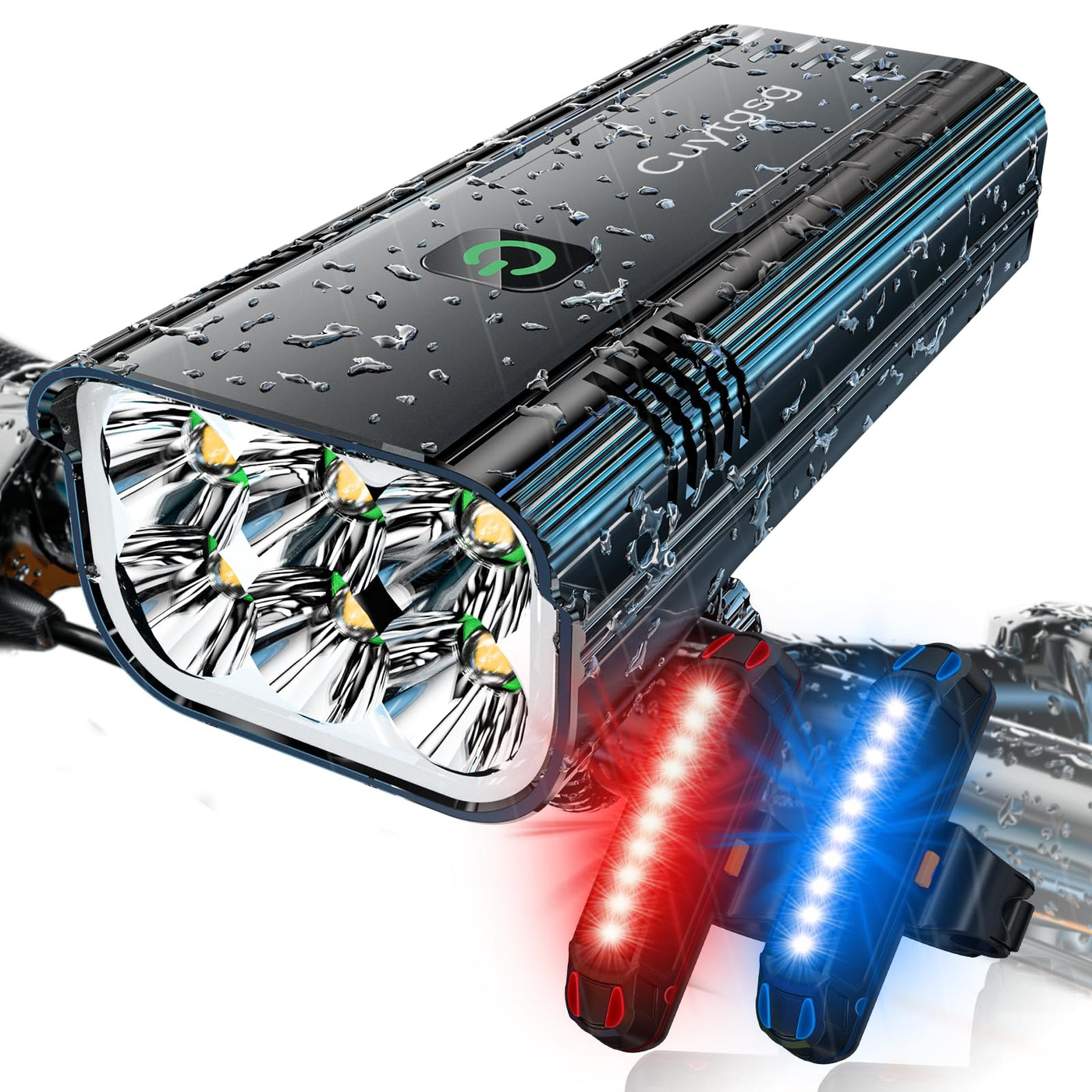 6800-Lumen Rechargeable Bike Headlight & Taillight Set