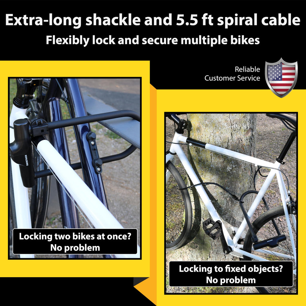 KOHLBURG Highest Security U Lock [Sold Secure Diamond] Bike Lock, 4 Keys